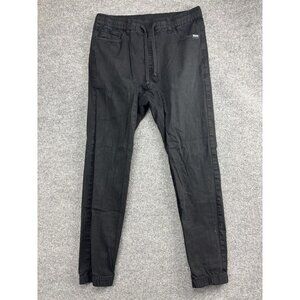 Freedom Industries Jogger Pants Mens XL Black Elastic Waist Drawstring Cuffed